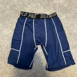 Silk world blue compression shorts small